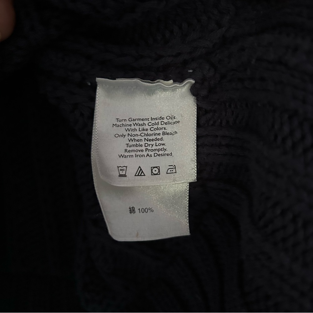 Eddie Bauer Women's Navy Hooded Long Sleeve Sweater Size XS Front pouch pocket - Picture 6 of 7